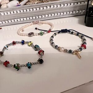 Handmade evil eye bracelet set